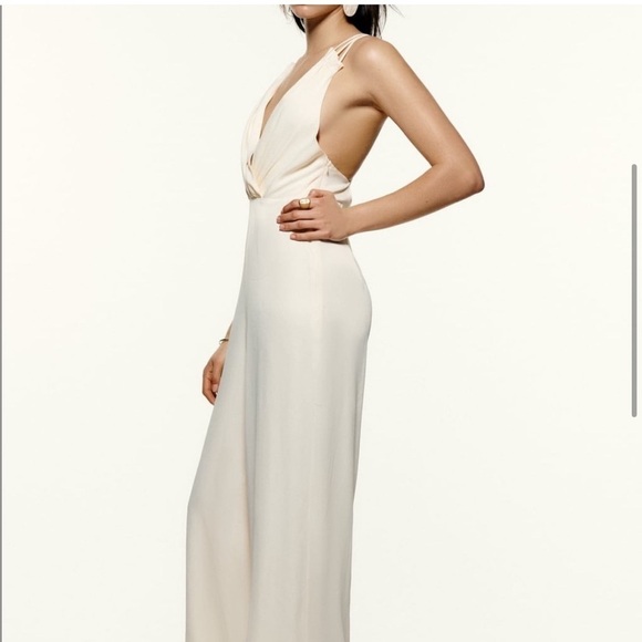 ZARA Crossover Satin Effect Jumpsuit BNWT - Picture 5 of 9